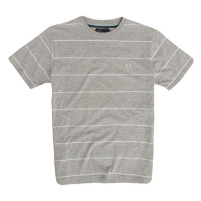 Grey stripe and logo t-shirt