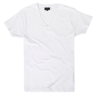 White deep v-neck t-shirt