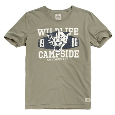 Cottonfield Olive green Wildlife t-shirt