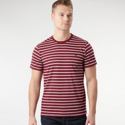 Dark red fine stripe t-shirt