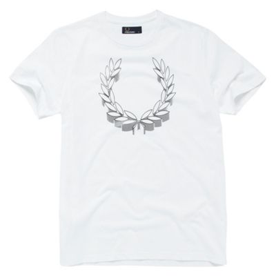 White embossed laurel t-shirt