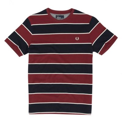 Fred Perry Maroon multi stripe t-shirt