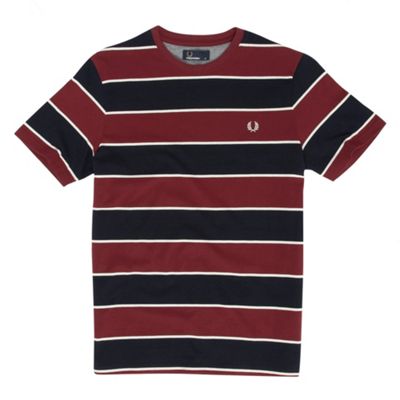 Maroon multi stripe t-shirt