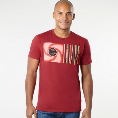 Red Discharge graphic print t-shirt