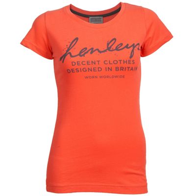 Henleys Orange logo t-shirt