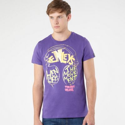Henleys Purple neon print t-shirt