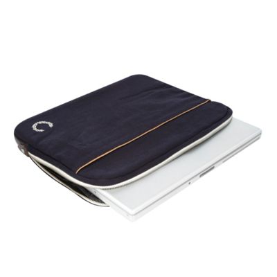 Navy twill laptop case