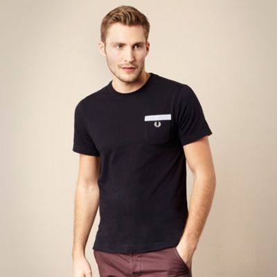 Navy stripe trim pocket t-shirt