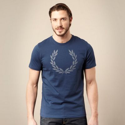 Fred Perry Navy applique branded laurel t-shirt