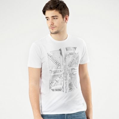 Ben Sherman Off white printed guitar t-shirt