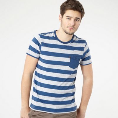 Ben Sherman Blue block stripe pocket t-shirt