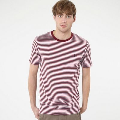 Fred Perry Maroon striped t-shirt