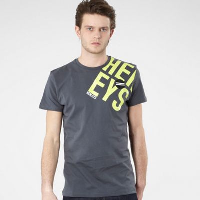 Henleys Grey shoulder logo print t-shirt
