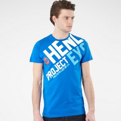 Henleys Blue logo printed t-shirt