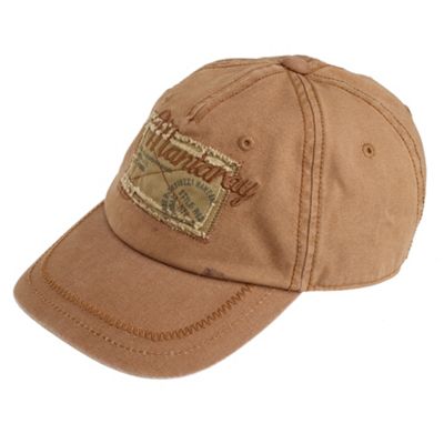 Mantaray Brown canvas baseball cap