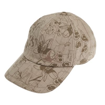 Brown surfer print baseball cap