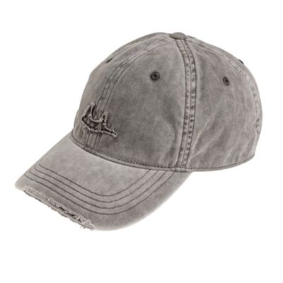 Grey distressed finish baseball cap