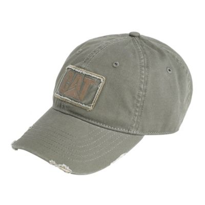 Caterpillar Dark olive applique baseball cap