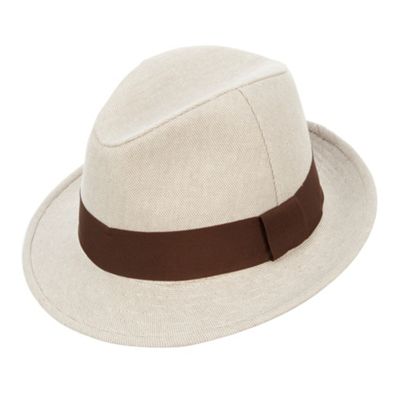 Osbourne Natural canvas trilby hat