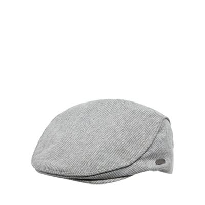 J by Jasper Conran - Designer grey linen blend fine striped flat cap