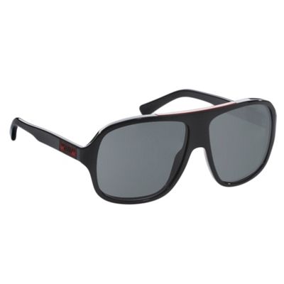 black square sunglasses. Black square plastic