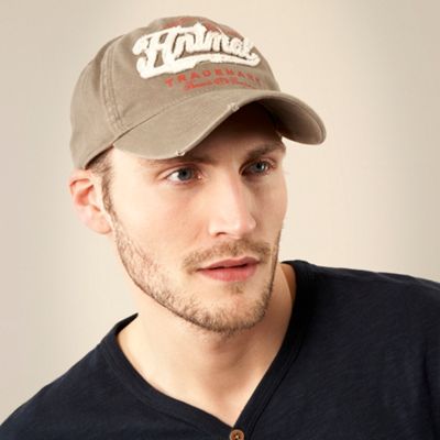 Animal Taupe applique logo baseball cap