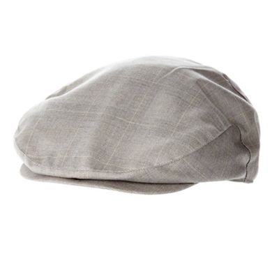 Taupe checked flat cap                                                                                                          