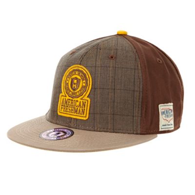 Taupe tweed flat peak logo cap                                                                                                  