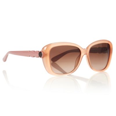Peach 'Cat Eye' D-Frame Sunglasses