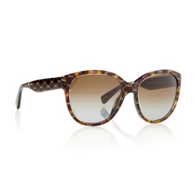 Brown logo patterned cat eye sunglasses                                                                                         
