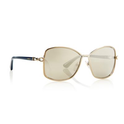 Gold bow temple oversized sunglasses                                                                                            