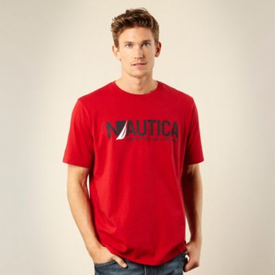 Red brand logo t-shirt