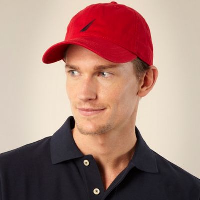 Nautica Red embroidered logo baseball cap