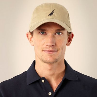 Khaki embroidered logo baseball cap