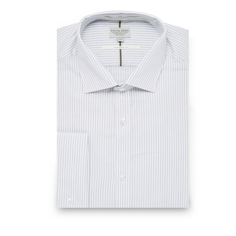 Racing Green - Light Grey Striped Tailored Fit Shirt Review