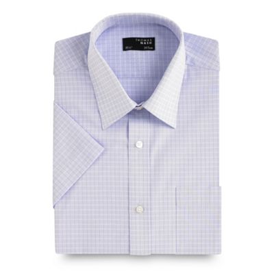 Lilac shadow check short sleeved shirt                                                                                          