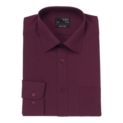 Maroon easy care plain shirt