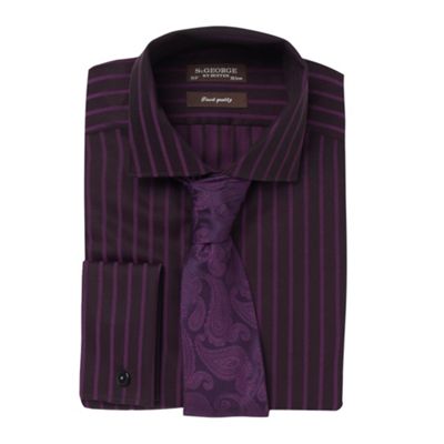 purple paisley tie. shirt and paisley tie