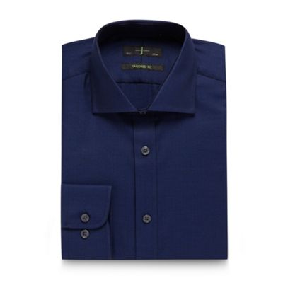 J by Jasper Conran - Designer blue herringbone printed shirt