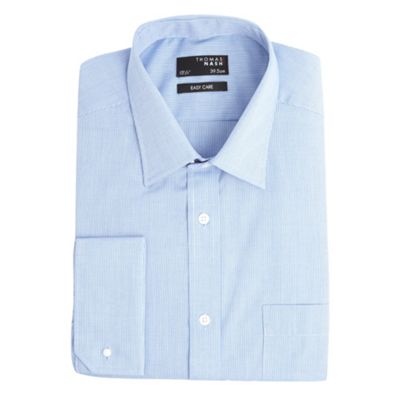 Blue textured stripe long sleeve shirt                                                                                          