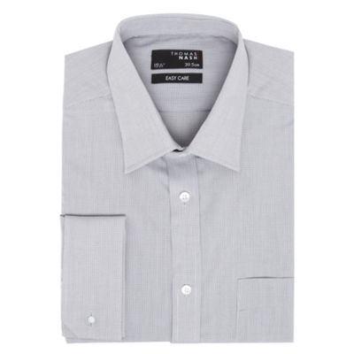 Grey textured stripe long sleeve shirt                                                                                          