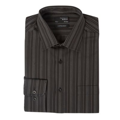 Thomas Nash Black dot stripe long sleeved shirt