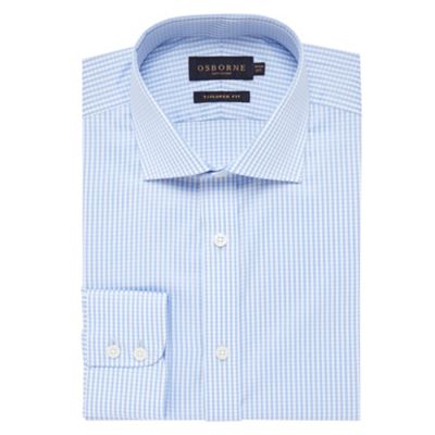 Blue fine gingham shirt