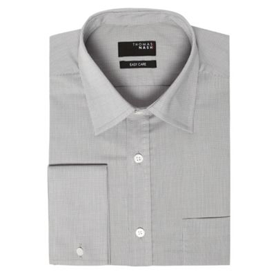Big and tall grey fine textured shirt                                                                                           