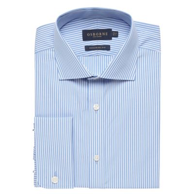 Blue fine striped shirt