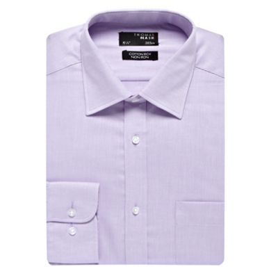 Big and tall lilac twill regular fit long sleeved shirt                                                                         