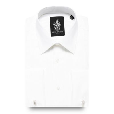 Designer white pleat front regular fit shirt                                                                                    