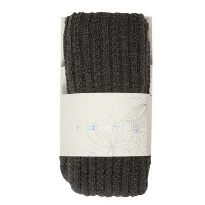 Dark grey thick cable knit tights