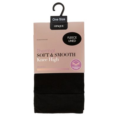 Black opaque fleece lined thermal tights                                                                                        