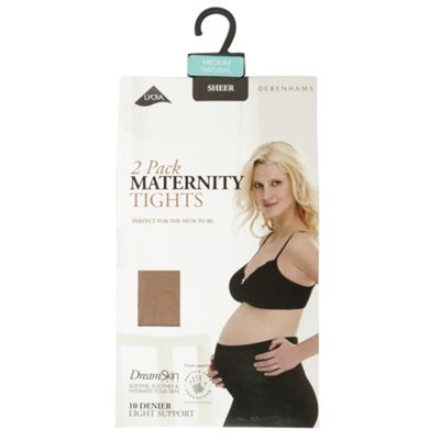Pack of two natural 10D maternity tights                                                                                        